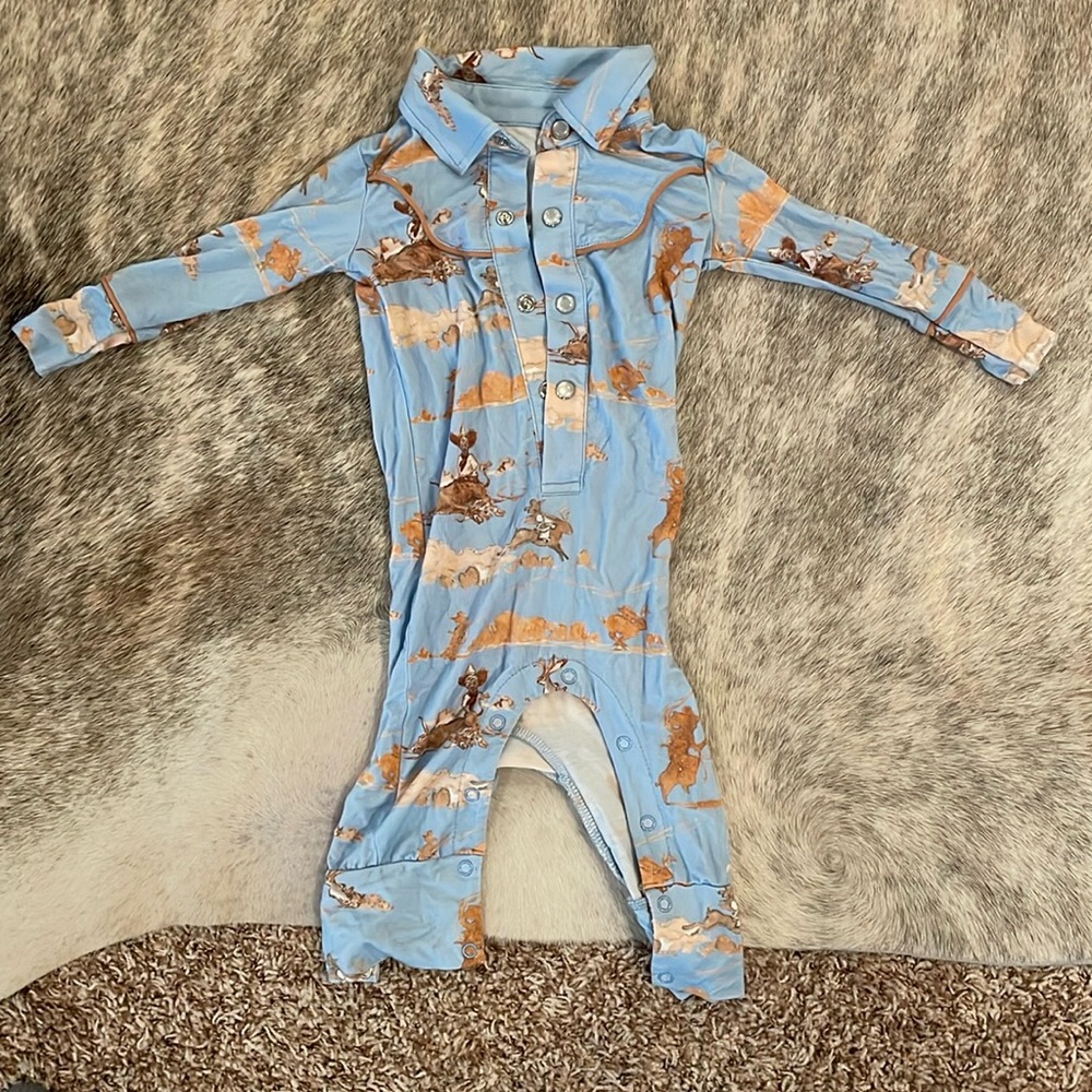 Bamboo buckaroo baby pearl snap outfit